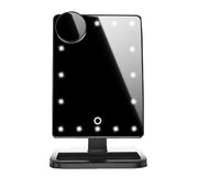 Miroir de maquillage à écran tactile avec 20 LED, haut-parleur Bluetooth, miroir grossissant 10X et éclairage.