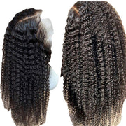 Perruques en Cheveux Humains Brésiliens Kinky Curly avec Dentelle Frontale