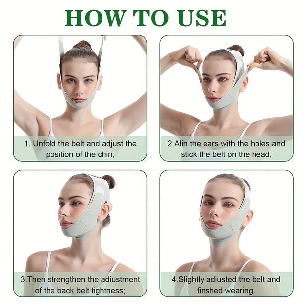 Bandage minceur réutilisable pour le visage, modelage du visage en V, ceinture de levée du menton et des joues, bande de massage facial, outils de soin de la peau pour les femmes