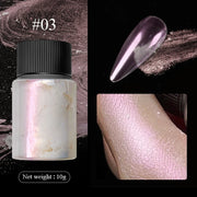 Poudre à paillettes blanche perle Aurora pour ongles, pigment miroir chrome Moonlight blanc, poudre à frotter, décoration pour ongles et fournitures d'art.