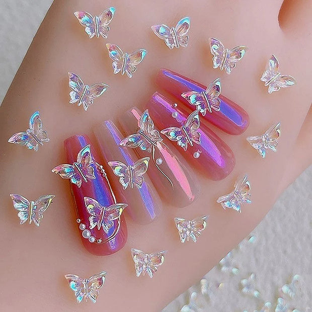 10 Pièces Décorations Mini Papillons pour Art des Ongles