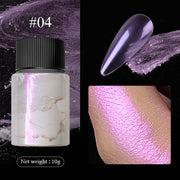 Poudre à paillettes blanche perle Aurora pour ongles, pigment miroir chrome Moonlight blanc, poudre à frotter, décoration pour ongles et fournitures d'art.