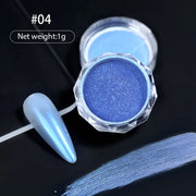 Poudre à paillettes blanche perle Aurora pour ongles, pigment miroir chrome Moonlight blanc, poudre à frotter, décoration pour ongles et fournitures d'art.