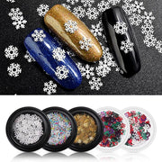 Nail Jewelry  Fournitures de salon de manucure pour femmes et filles, paillettes en forme de flocon de neige pour ongles, tranches de paillettes pour art des ongles, décoration 3D, paillettes étincelantes.