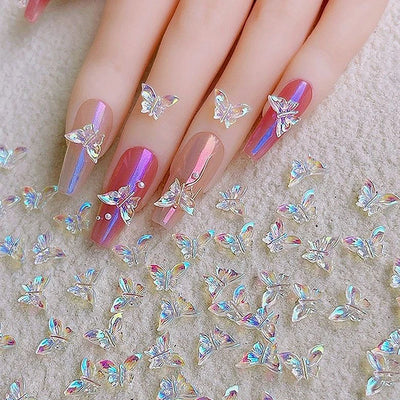 10 Pièces Décorations Mini Papillons pour Art des Ongles