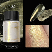 Poudre à paillettes blanche perle Aurora pour ongles, pigment miroir chrome Moonlight blanc, poudre à frotter, décoration pour ongles et fournitures d'art.